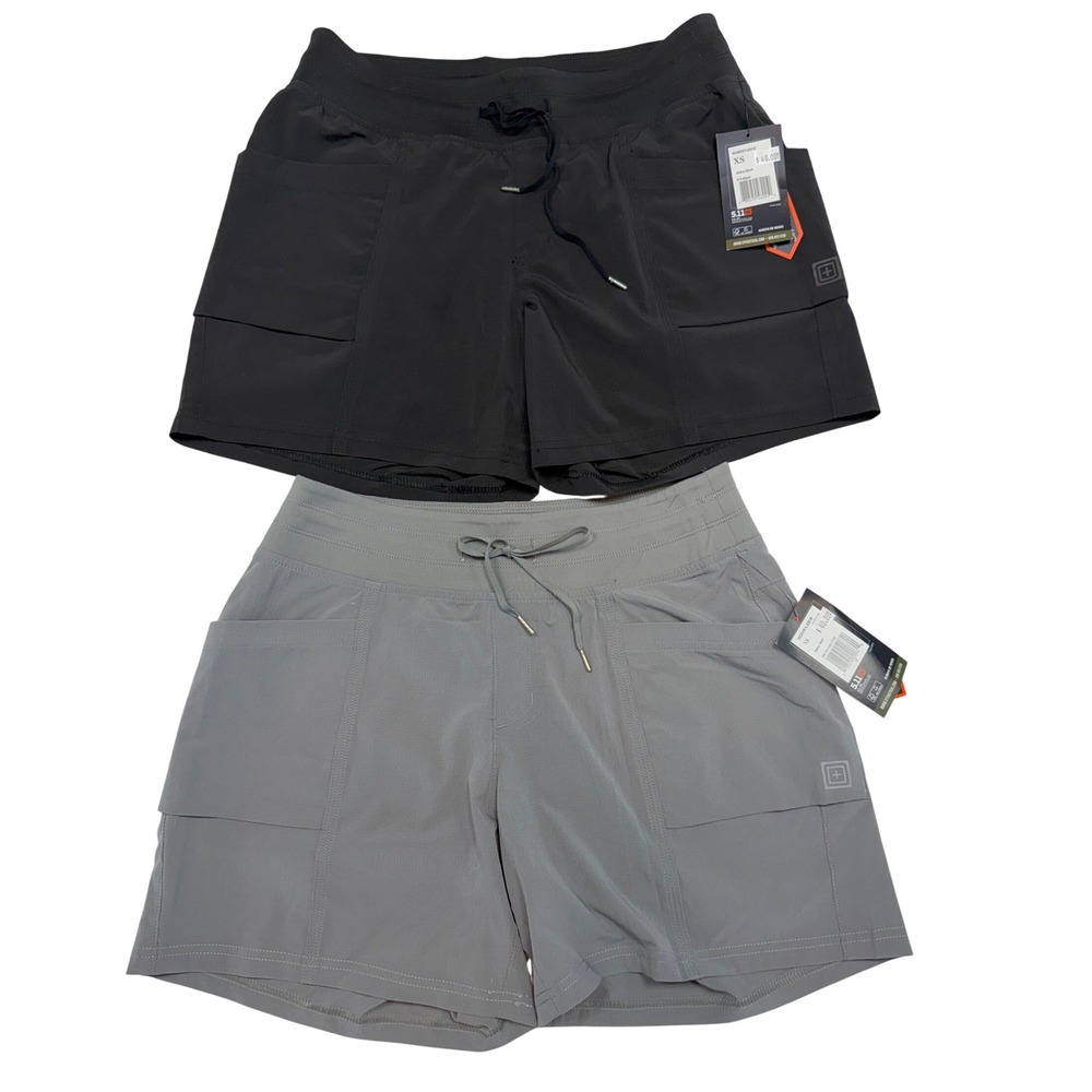 5.11 Tactical Women Attina Short Black Overcast Grey Ripstop Bundle XS NEW